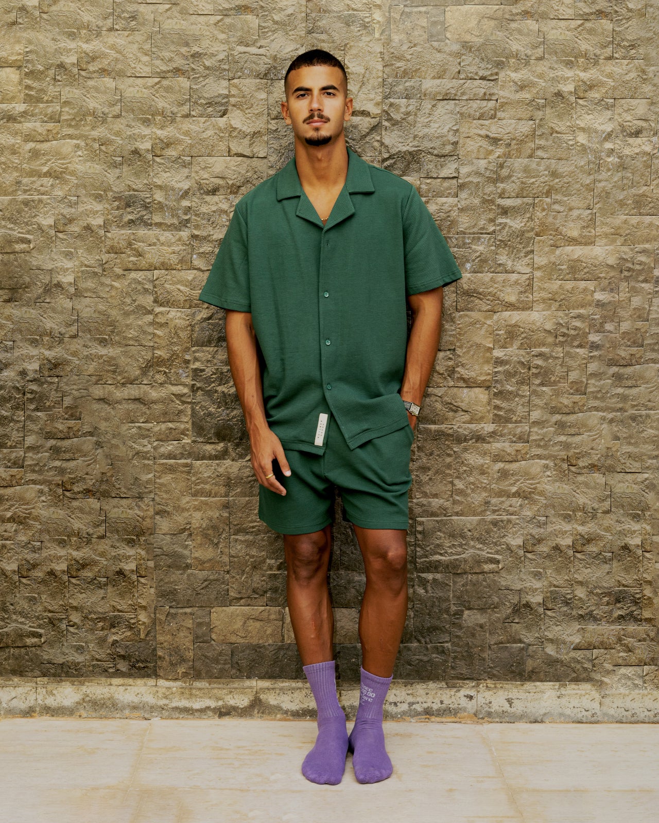 Waffle set - Dark green