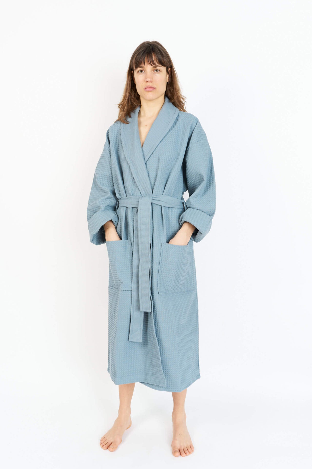 Bathrobe | Waffle Warm Blue